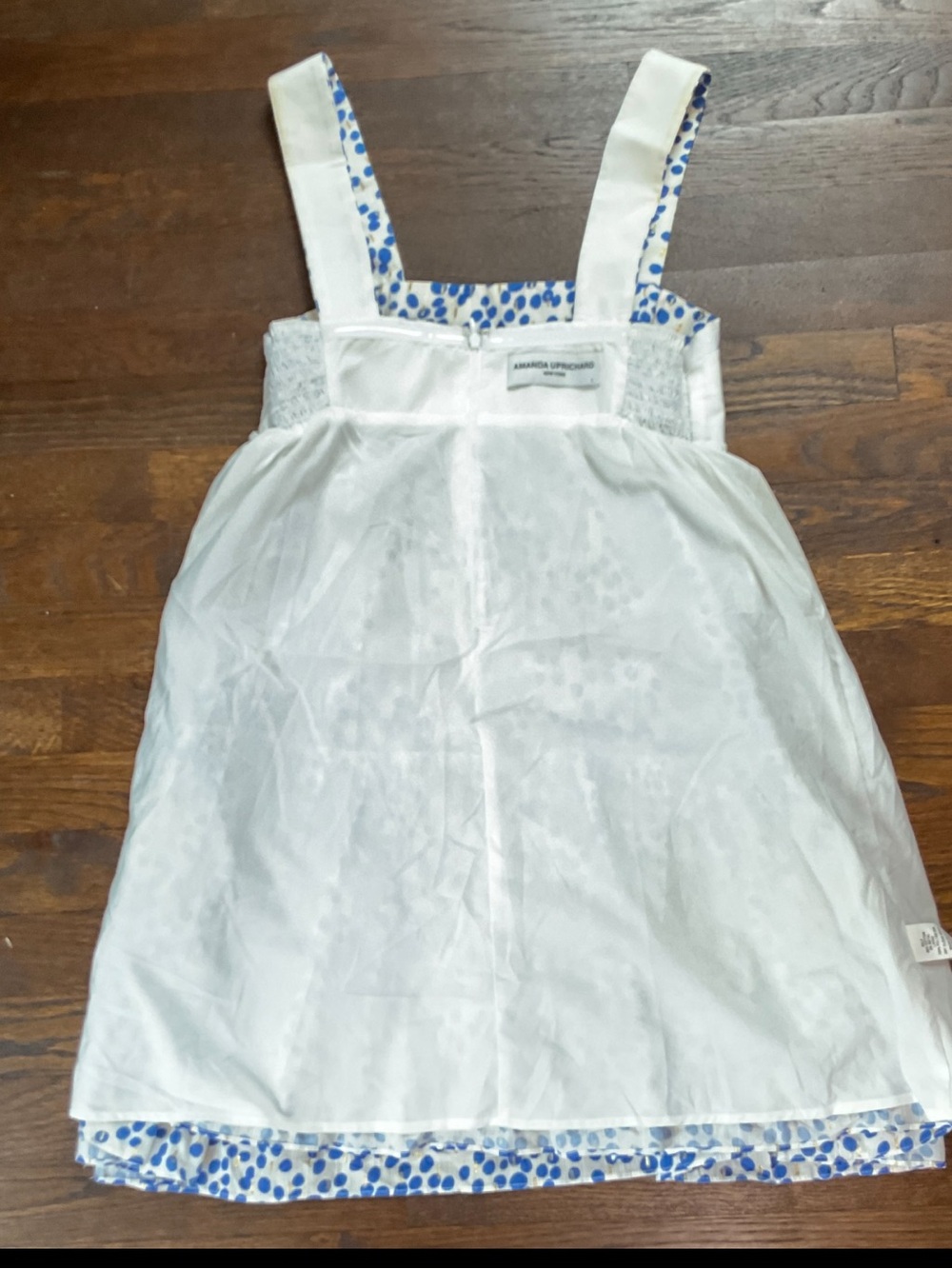 Amanda Uprichard Blue & White Metallic Dot Mini Dress | Size S | Made in USA - Picture 12 of 13
